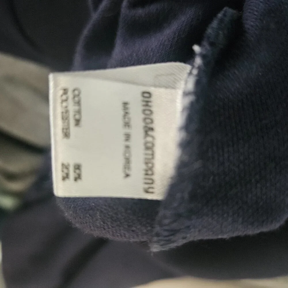 Basic Lightweight Zip Up Hoodie Long Sleeve Large Navy Hooded Sweatshirt - Picture 6 of 6